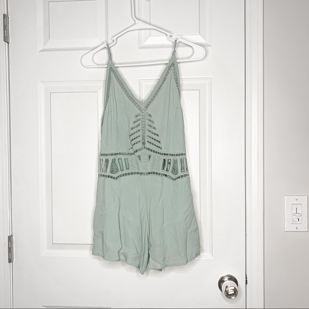 American Threads turquoise cutout romper